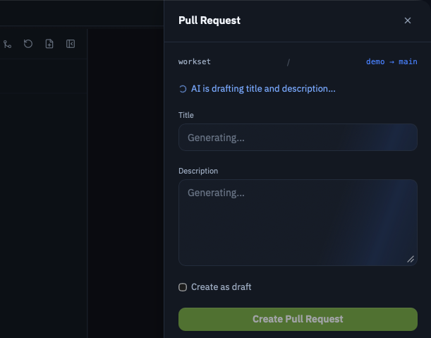 AI drafting a PR title and description